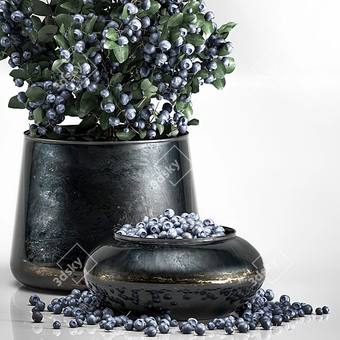 Berrylicious Blueberry Branch Vase 3D model image 2