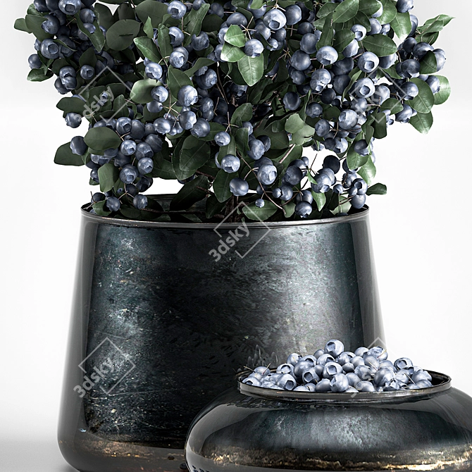 Berrylicious Blueberry Branch Vase 3D model image 4