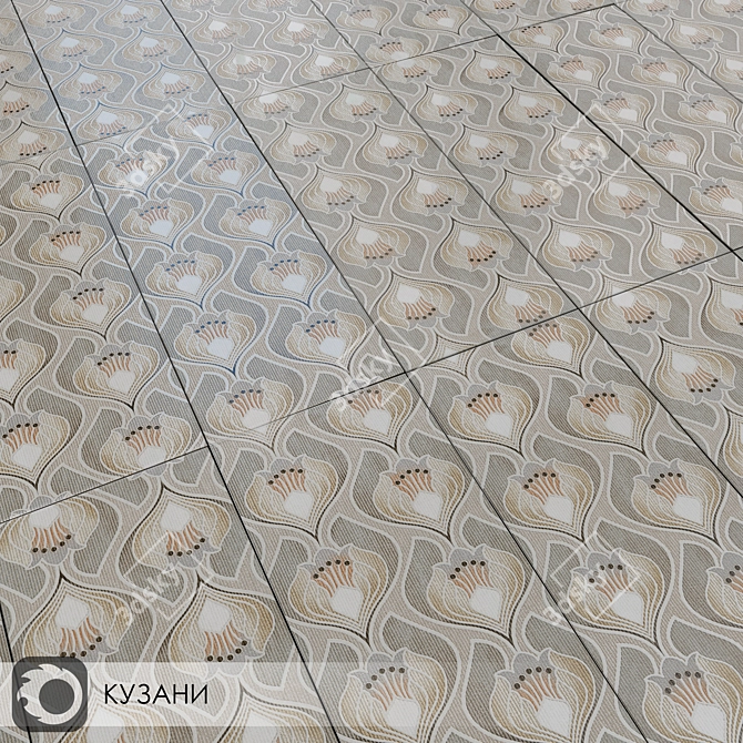 Elegant Beige Kuzani Ceramic Tiles 3D model image 1