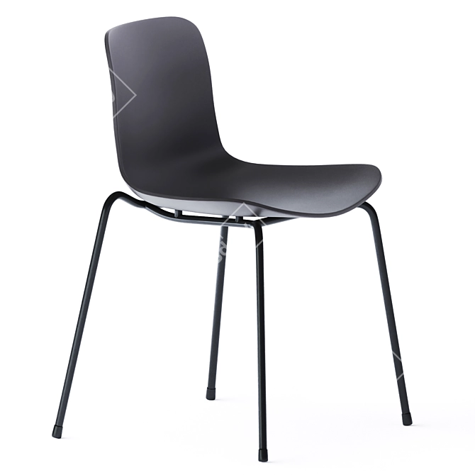 Sleek Stackable Langue Chair 3D model image 5