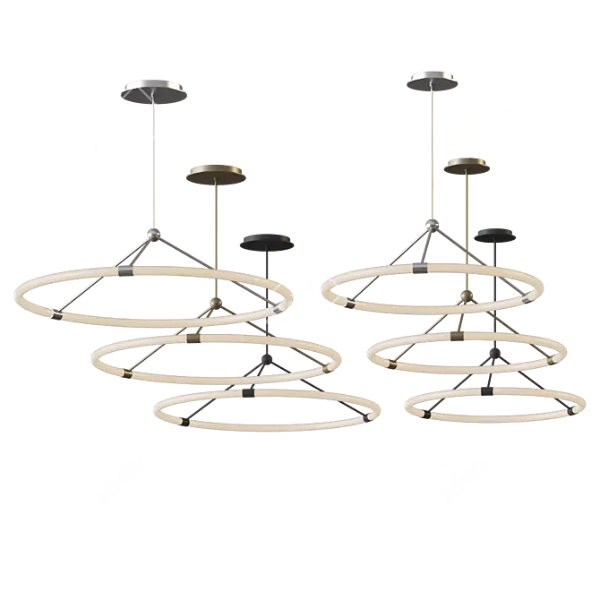 Sleek Halo Pendant Light 3D model image 3