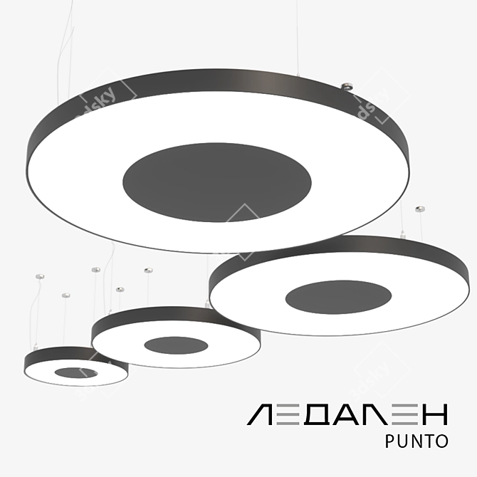 Round PUNTO Lamp: Sleek and Versatile 3D model image 1