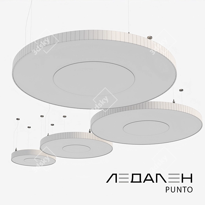 Round PUNTO Lamp: Sleek and Versatile 3D model image 2