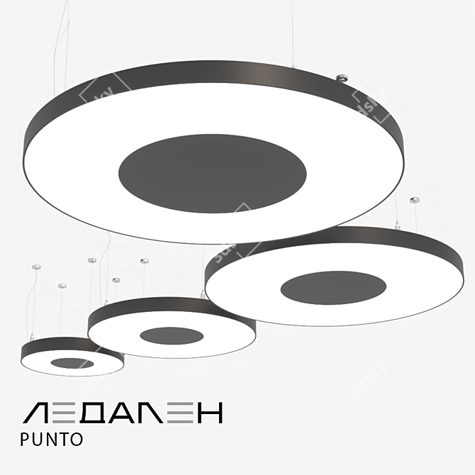 Round PUNTO Lamp: Sleek and Versatile 3D model image 3