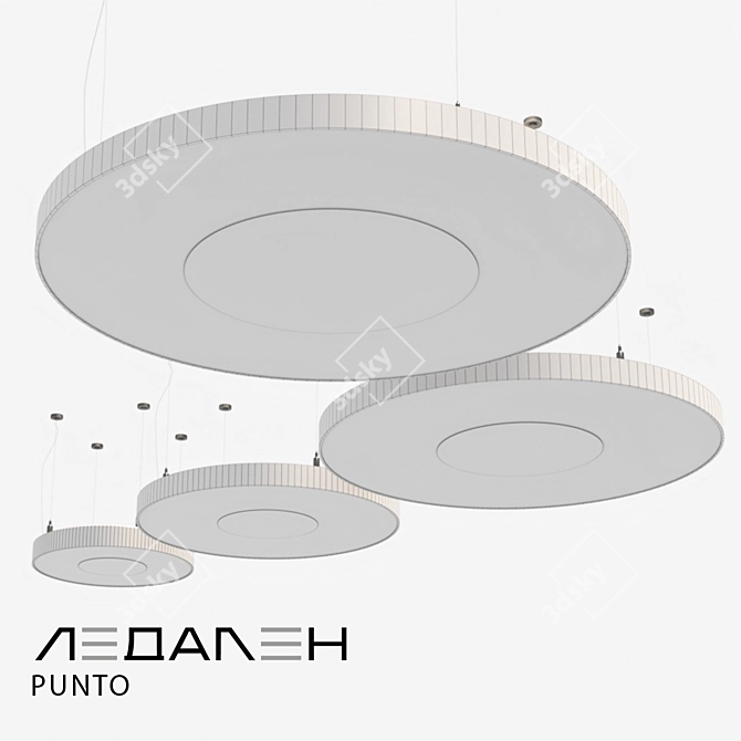 Round PUNTO Lamp: Sleek and Versatile 3D model image 4