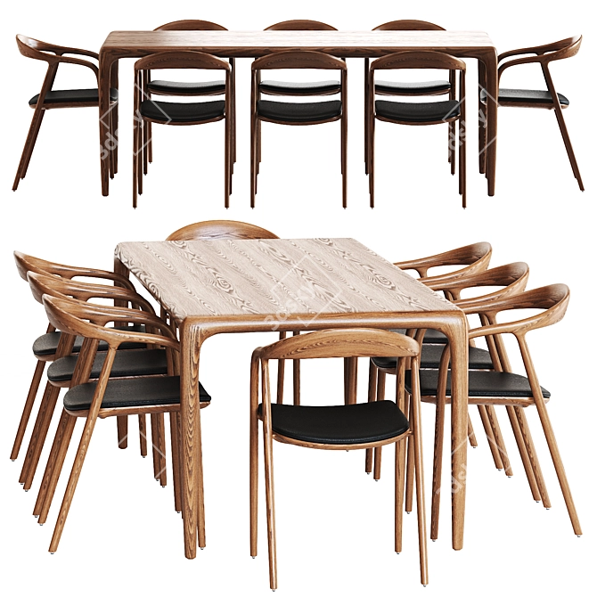 Artisan Neva Table & Chair Set 3D model image 2