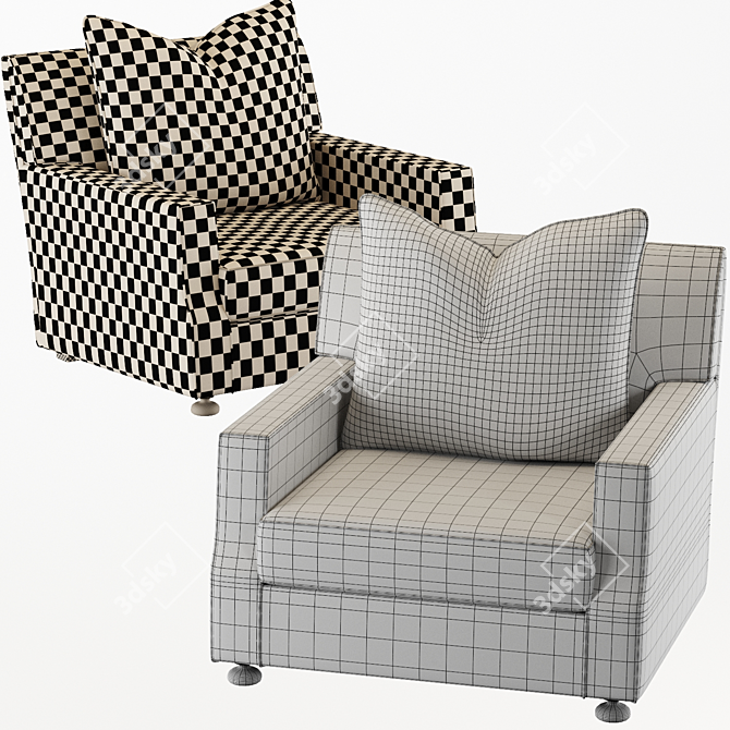 Sleek Aero Club Chair 3D model image 3