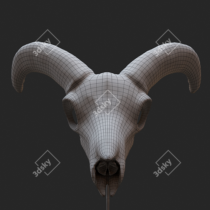 Eerie Goat Skull Décor 3D model image 5