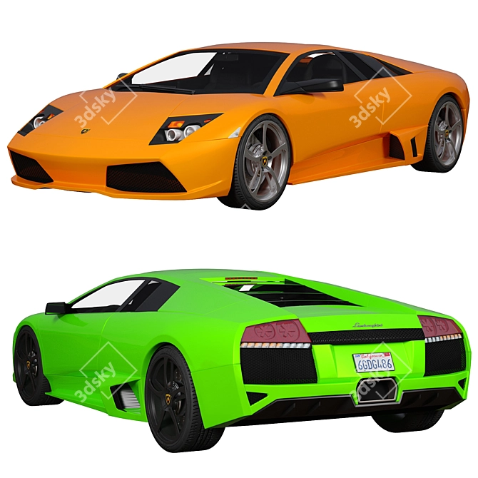 Title: Exquisite 2007 Lamborghini Murciélago LP640 3D model image 4