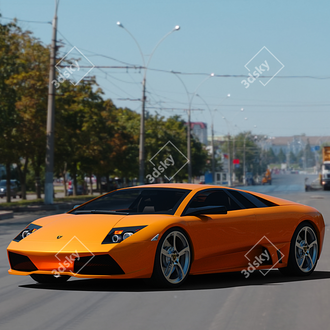 Title: Exquisite 2007 Lamborghini Murciélago LP640 3D model image 7