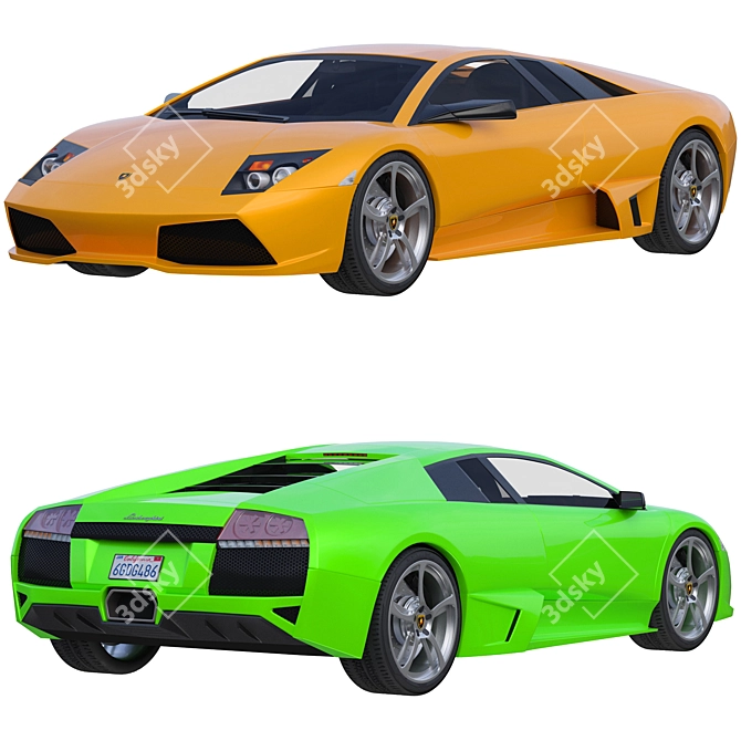 Title: Exquisite 2007 Lamborghini Murciélago LP640 3D model image 11