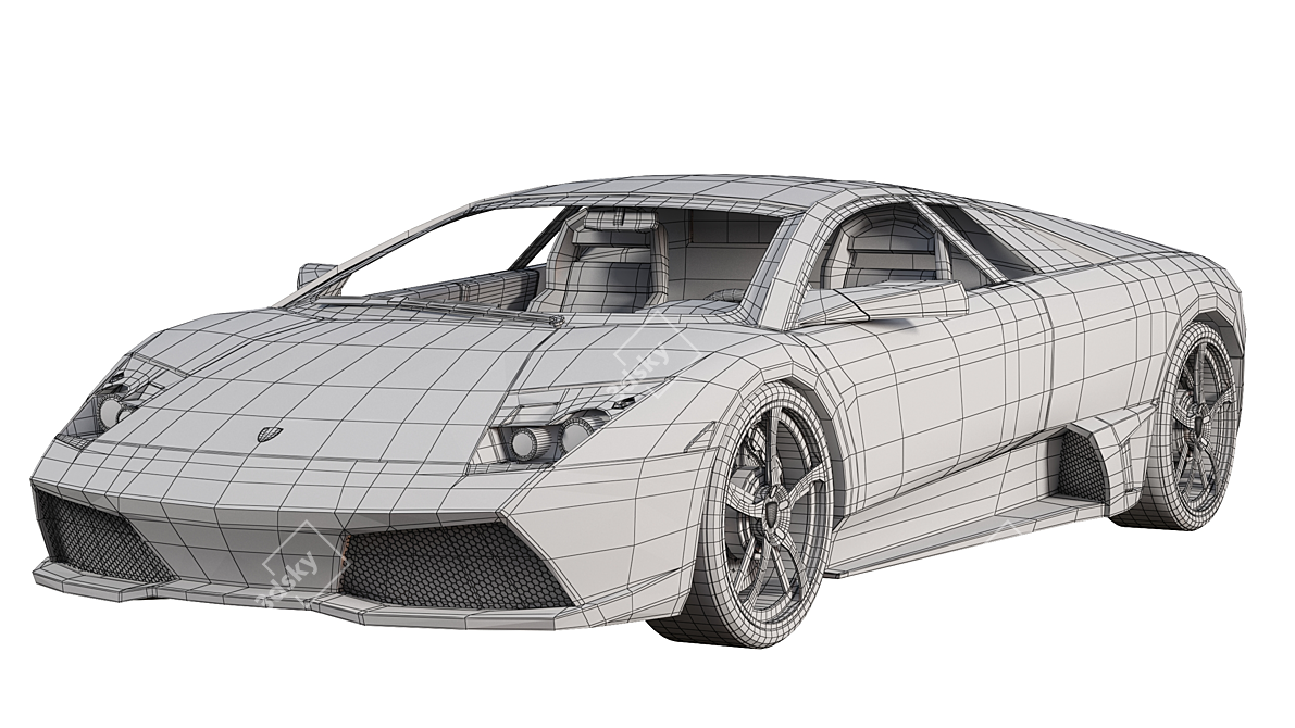 Title: Exquisite 2007 Lamborghini Murciélago LP640 3D model image 1