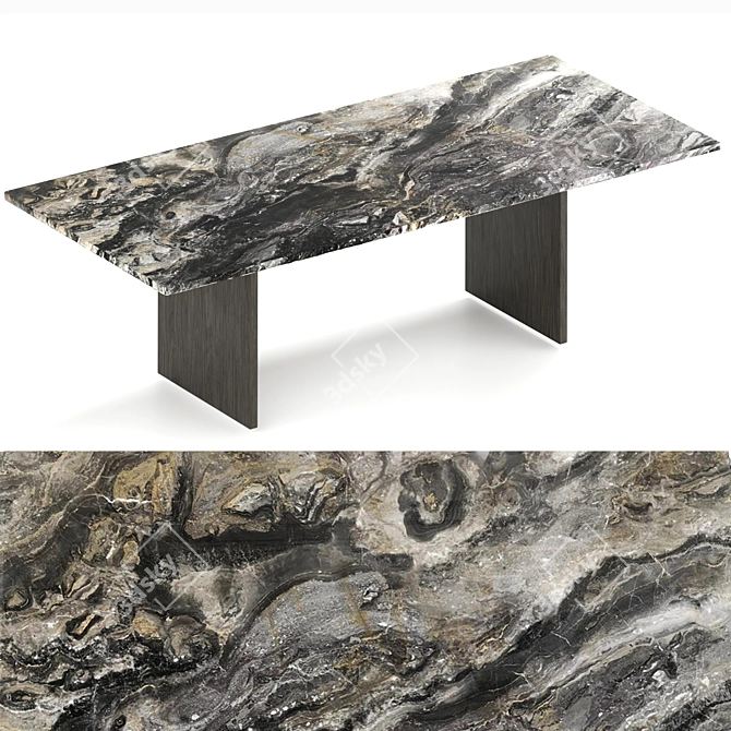 Linha Glass Dining Table 3D model image 2