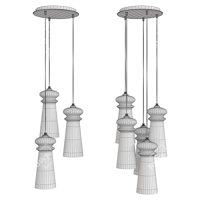 Licio Modern Multi-Light Pendant 3D model image 2