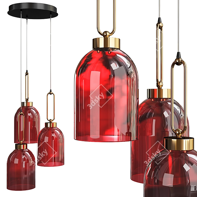 Valentina Multi Light Pendant - Elegant Lighting Fixture 3D model image 1