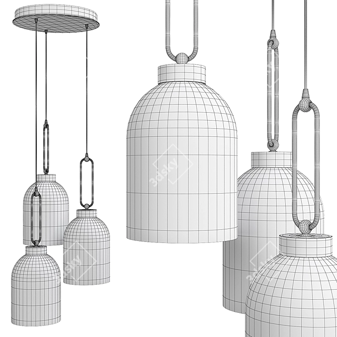 Valentina Multi Light Pendant - Elegant Lighting Fixture 3D model image 2