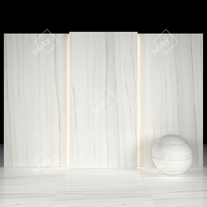 Elegant White Zebrino Marble 3D model image 1