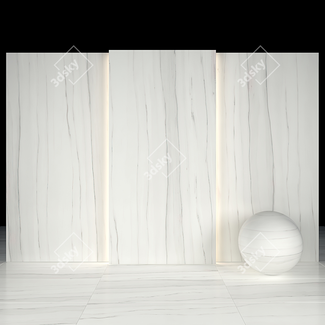 Elegant White Zebrino Marble 3D model image 2