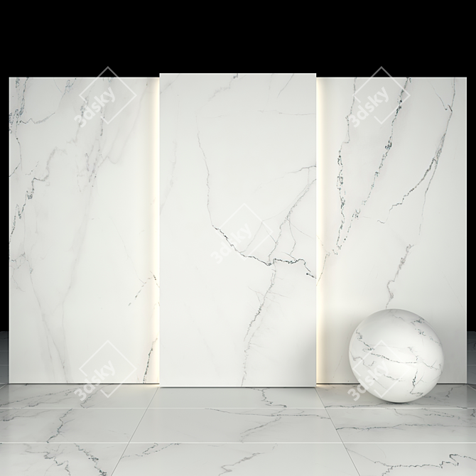 Elegant Calacatta AL Marble 3D model image 2