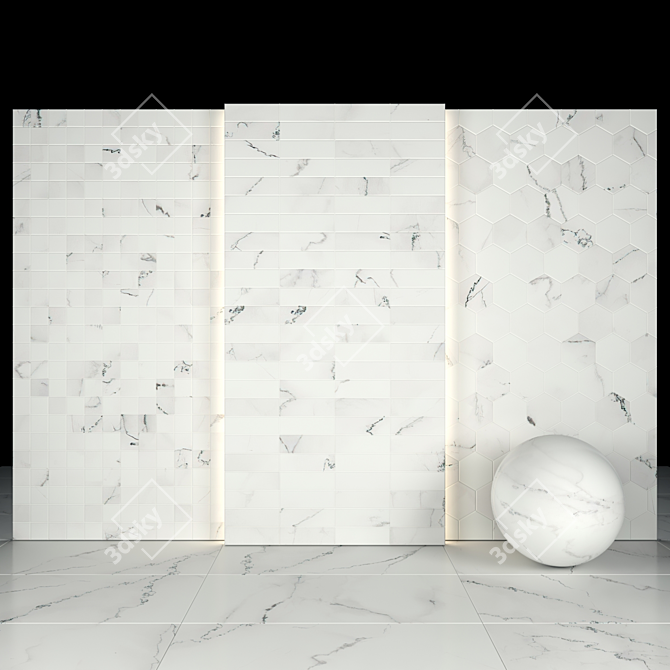 Elegant Calacatta AL Marble 3D model image 3