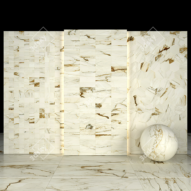 Calacatta Old Stain Marble: Texture Variety 3D model image 3