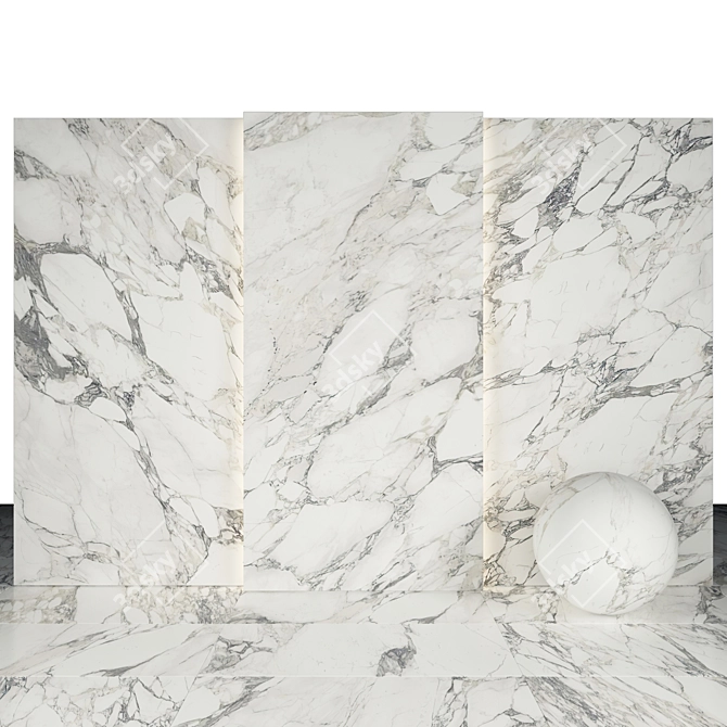 Elegant Arabescato Marble Collection 3D model image 1