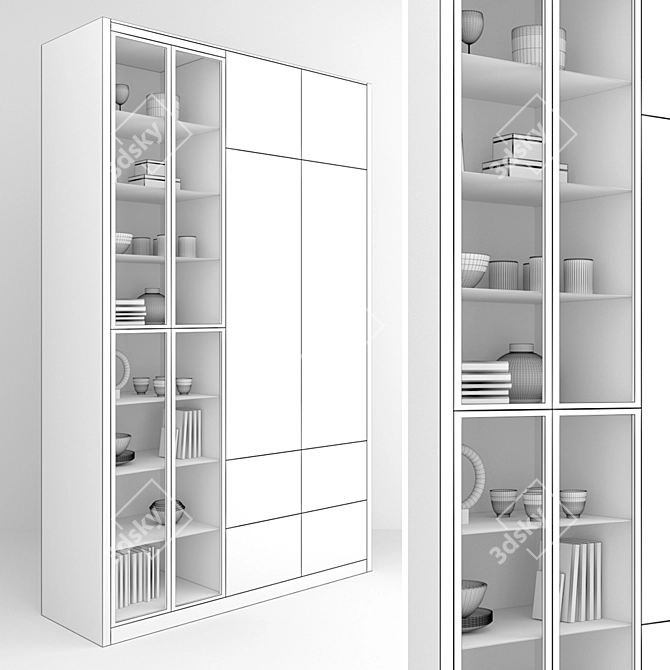 Organized Illuminated Cupboard Set 3D model image 3