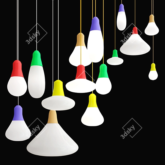 Elegant Martinelli Luce Pendant Light 3D model image 1