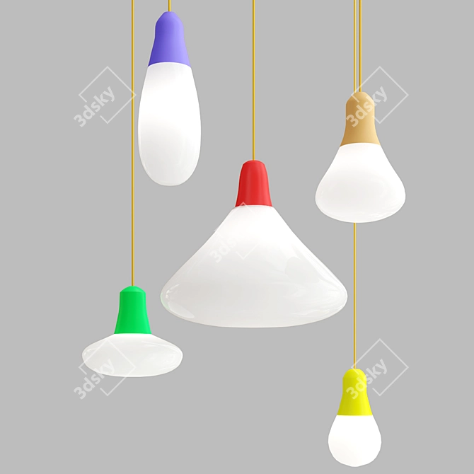 Elegant Martinelli Luce Pendant Light 3D model image 2