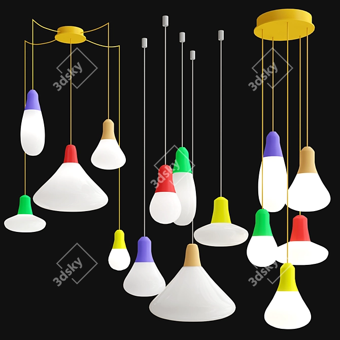 Elegant Martinelli Luce Pendant Light 3D model image 4