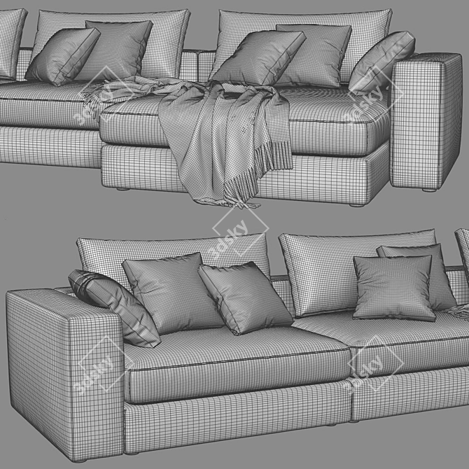 Luxurious Linteloo Hamptons Chaise: Ultimate Comfort 3D model image 4