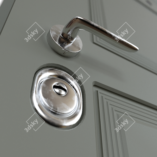 Contemporary Entry Door: Sleek Design & PBR Materials 3D model image 3