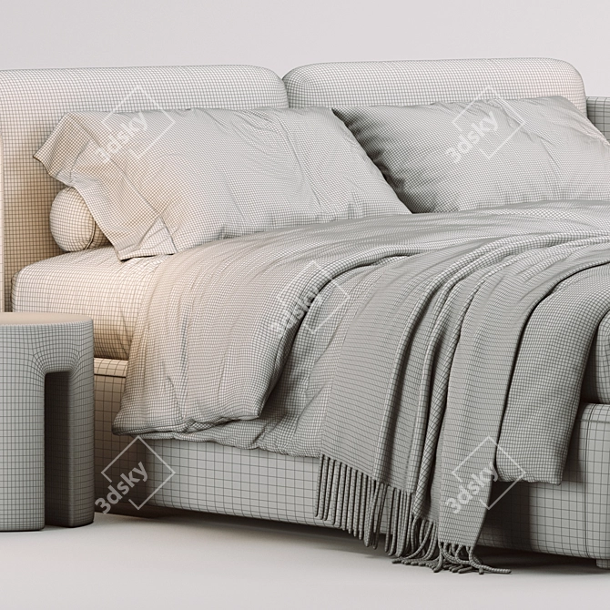 Elegant Meridiani Kira Bed 3D model image 4