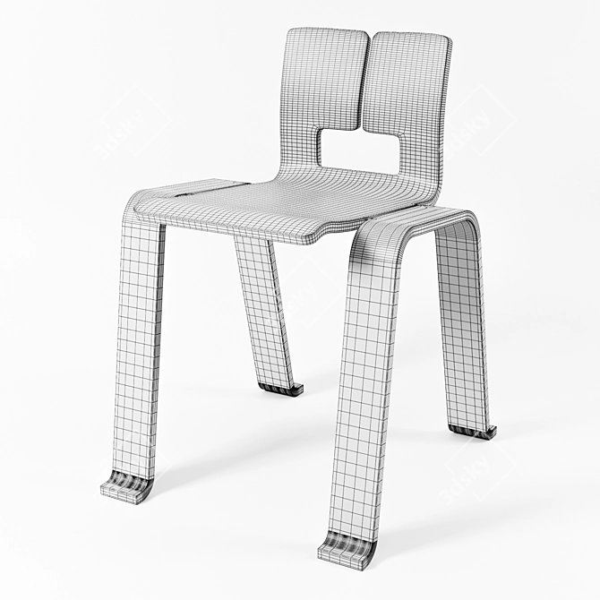 Sleek Origami-inspired Chair: Ombra Tokyo 3D model image 2