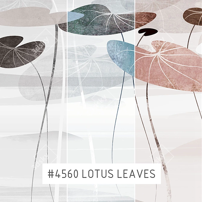 Lotus Leaves Dream | Eco-Mural Wallpapers 3D model image 1