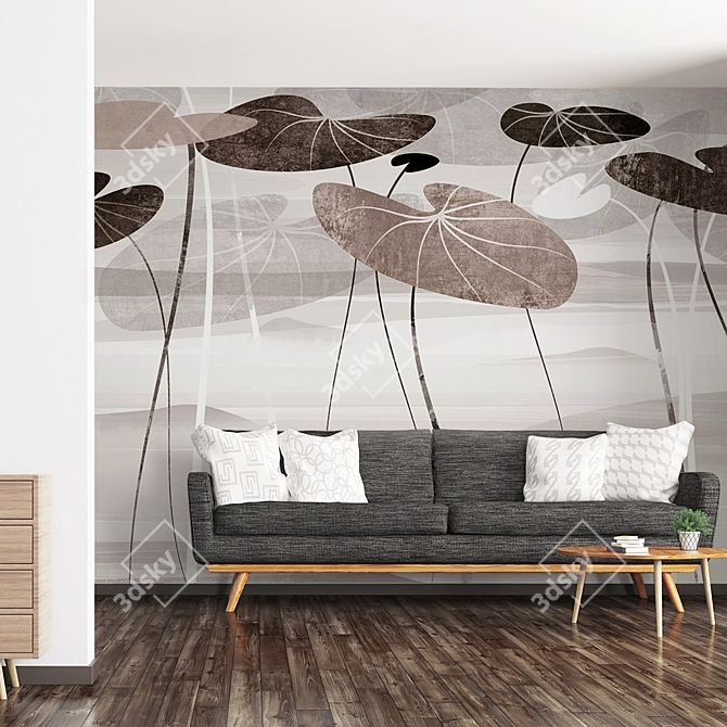 Lotus Leaves Dream | Eco-Mural Wallpapers 3D model image 2