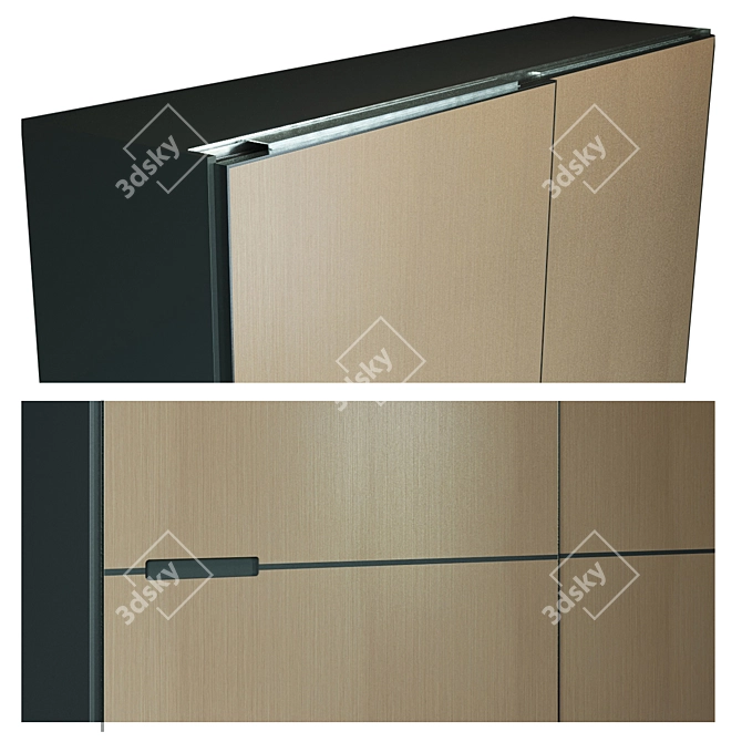 Sleek Modern Wardrobe: 258cm Height, 278cm Width 3D model image 2