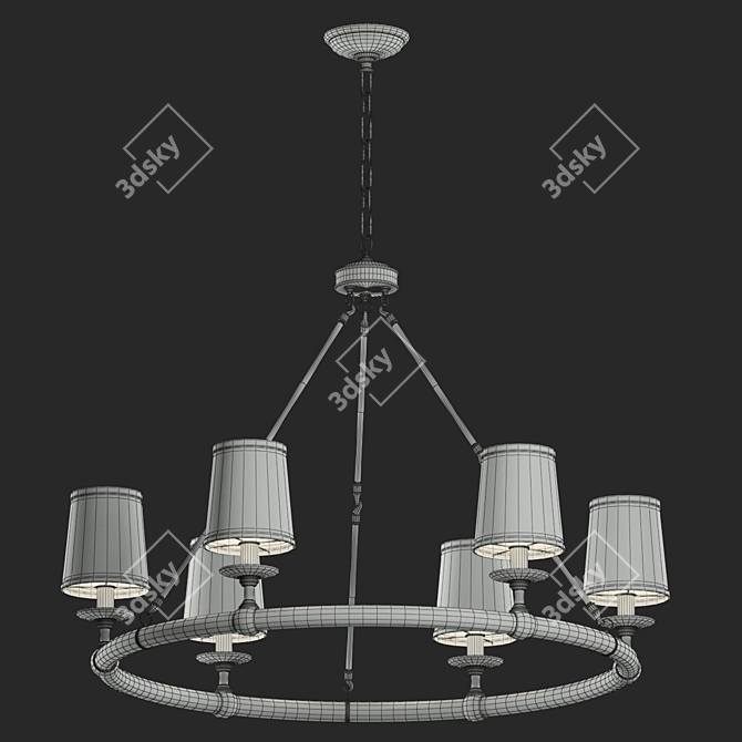 Elegant Devon Round Chandelier 3D model image 1