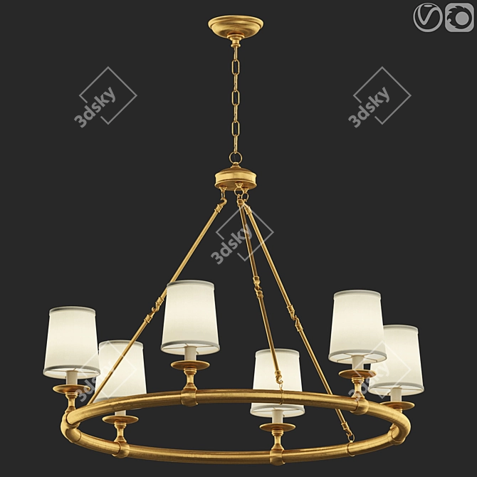 Elegant Devon Round Chandelier 3D model image 2