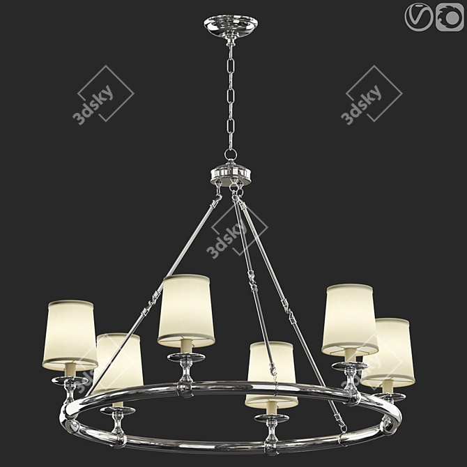 Elegant Devon Round Chandelier 3D model image 3