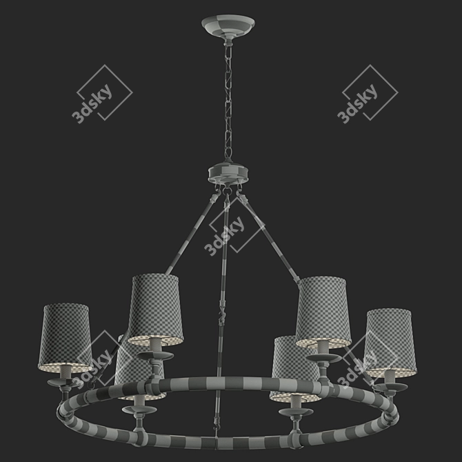 Elegant Devon Round Chandelier 3D model image 4