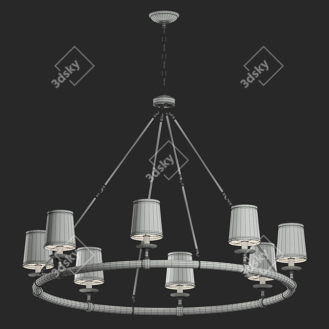 Elegant Devon Round Chandelier 3D model image 6