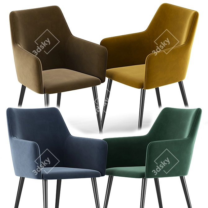 Luxury Lamar Accent Chair 3D model image 2