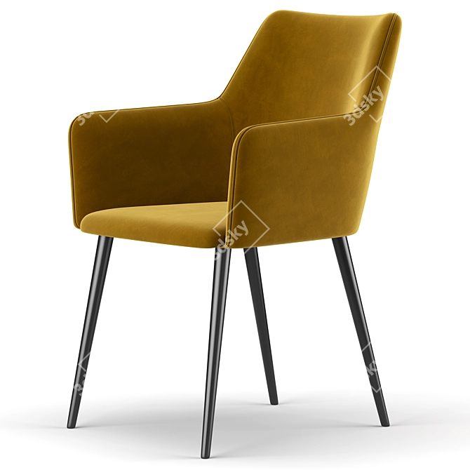 Luxury Lamar Accent Chair 3D model image 4