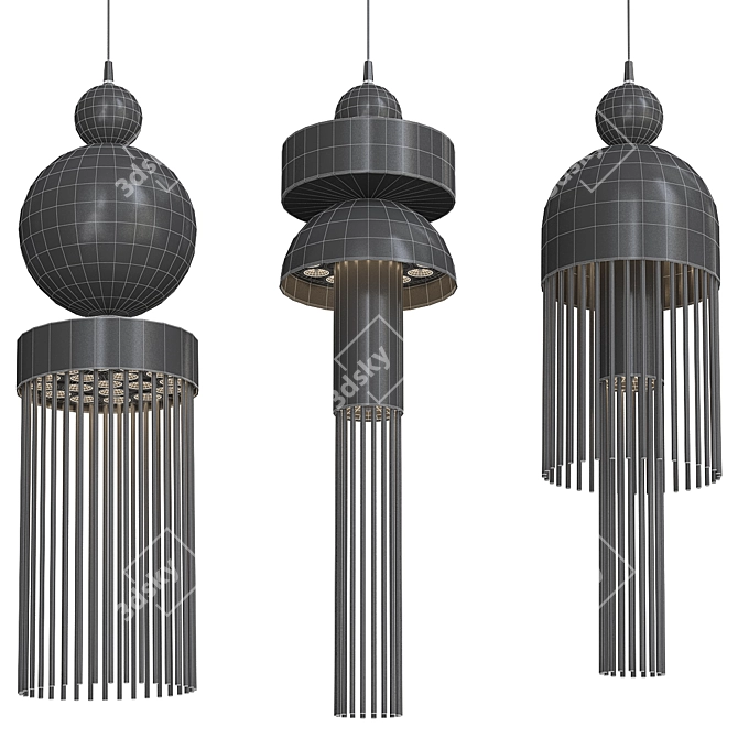 Luxury Masiero Nappe Pendant Light 3D model image 3