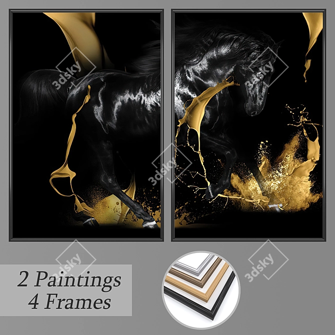 Elegant Wall Art Set 3D model image 1