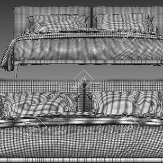 Luxury Bed Park Uno by Poliform 3D model image 4