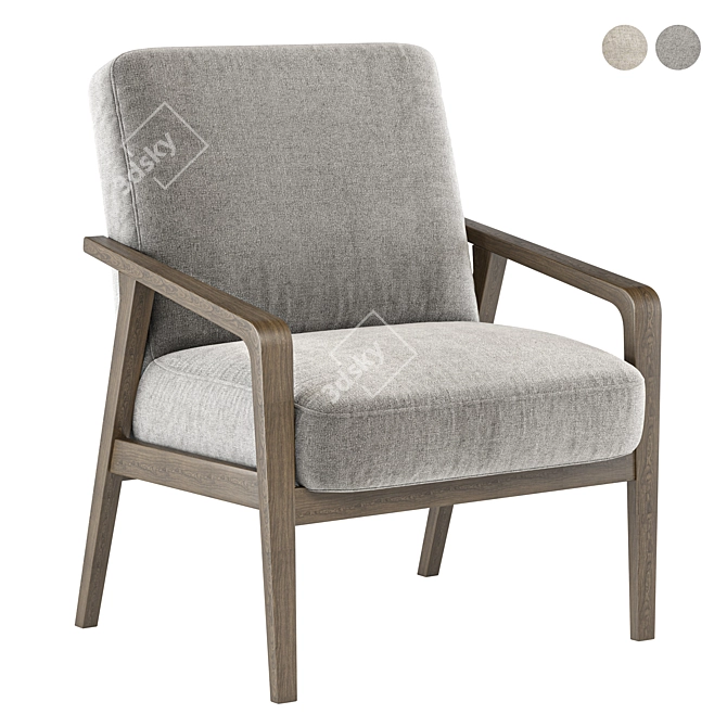 Rivet Huxley: Mid Century Chair 3D model image 1