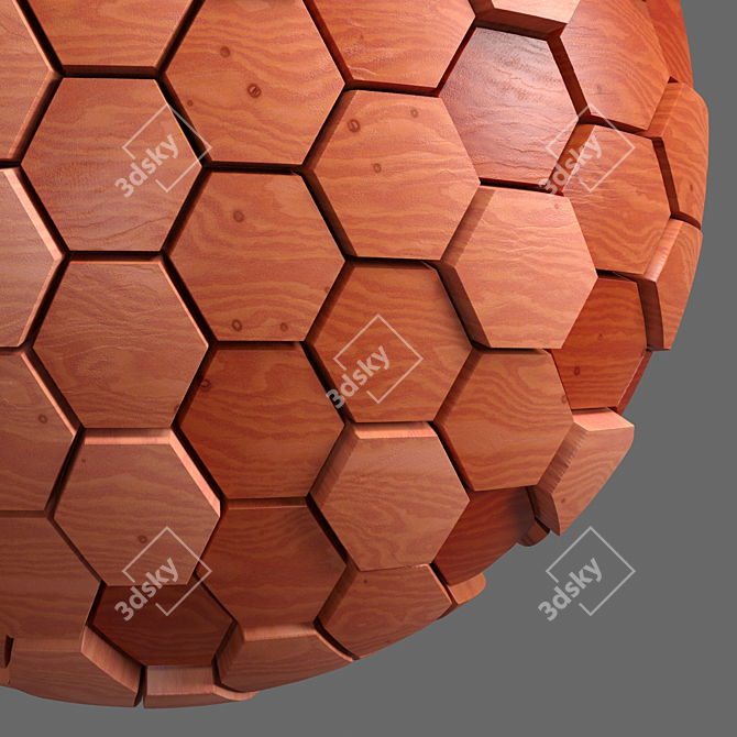 Wooden Wall Decor: 10-Pbr Material 3D model image 5