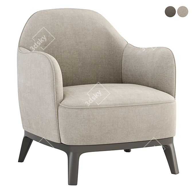 Lysandre Flexform Armchair: Seamless Style and Comfort 3D model image 1